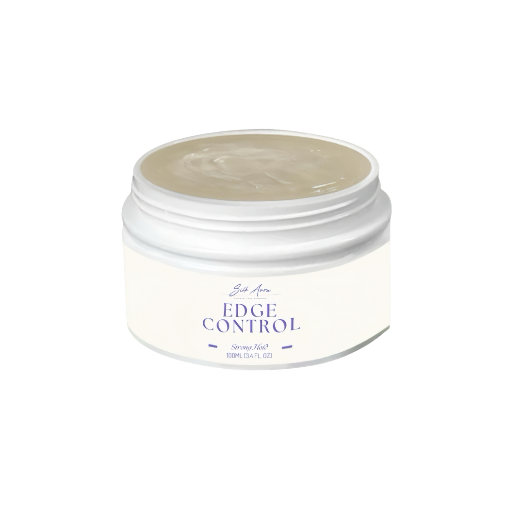 Silk Aura Edge Control Gel, Strong Hold, Non-Greasy Hair Gel for Baby Hair, Braids & Edges, Frizz Control, Suitable for Curly & Natural Hair, 100ml (3.4oz)