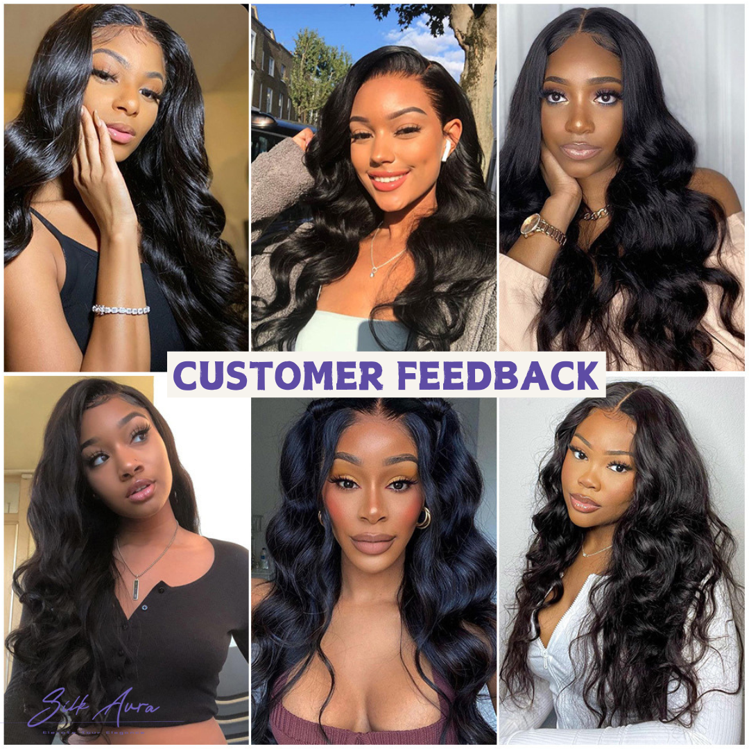 【Wear to Go】Silk Aura Pre-cut Lace Glueless Body Wave Black Human Hair Wig 4x4 Customer Feedback