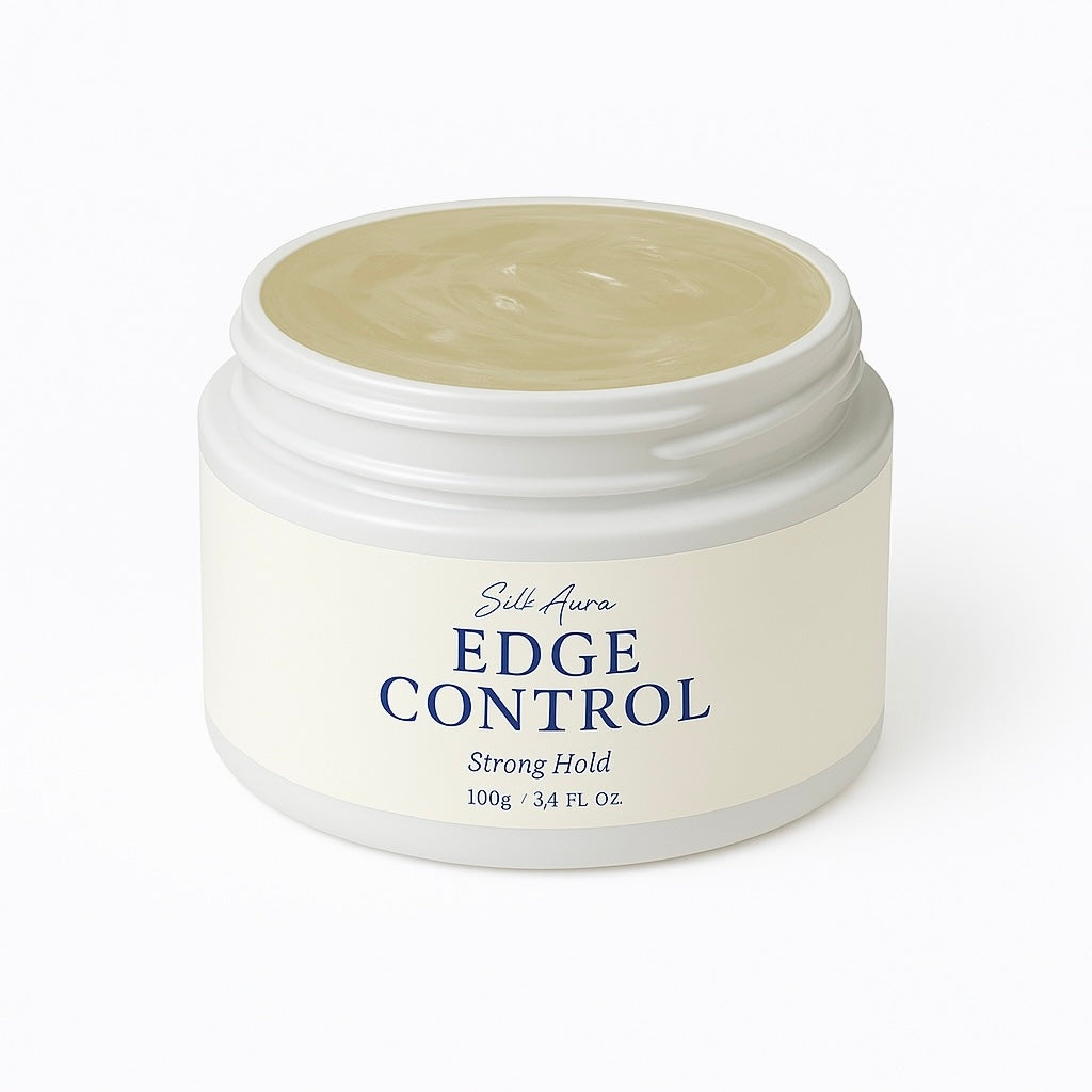 Silk Aura Edge Control Gel, Strong Hold, Non-Greasy Hair Gel for Baby Hair, Braids & Edges, Frizz Control, Suitable for Curly & Natural Hair, 100ml (3.4oz)