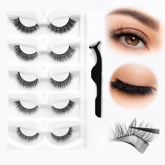 Silk Aura Self-Adhesive Pre-Glued False Eyelashes, 5 Pairs Pack